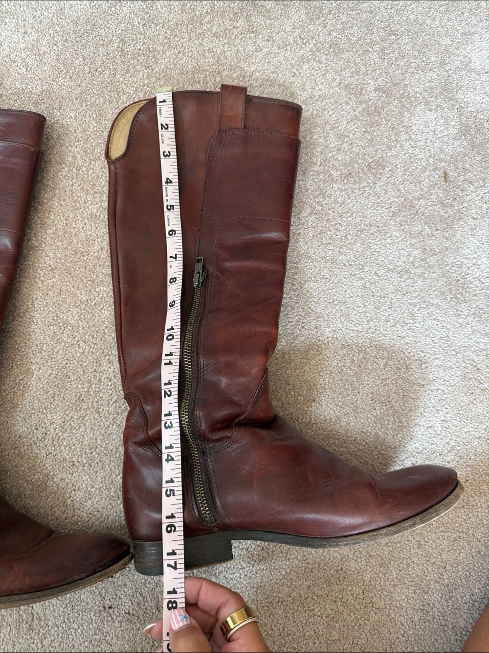 Frye Classic Brown Leather Women's Riding Boots - Picture 7 of 8